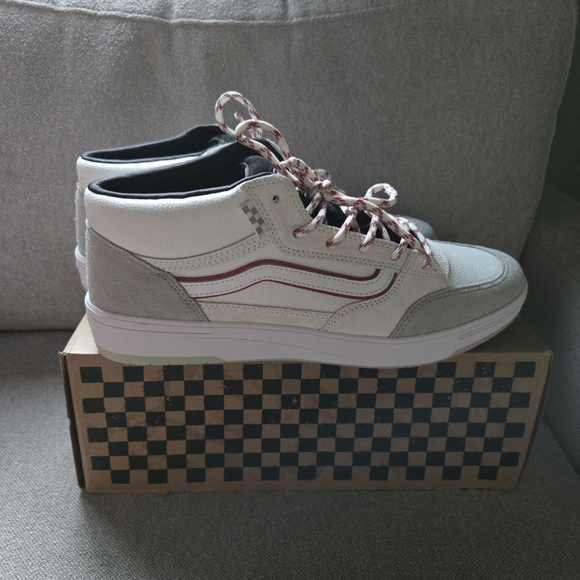 Vans Zahba Mid Men 13 White and Red VR3 Cush Leather Suede 042025 - Picture 8 of 10